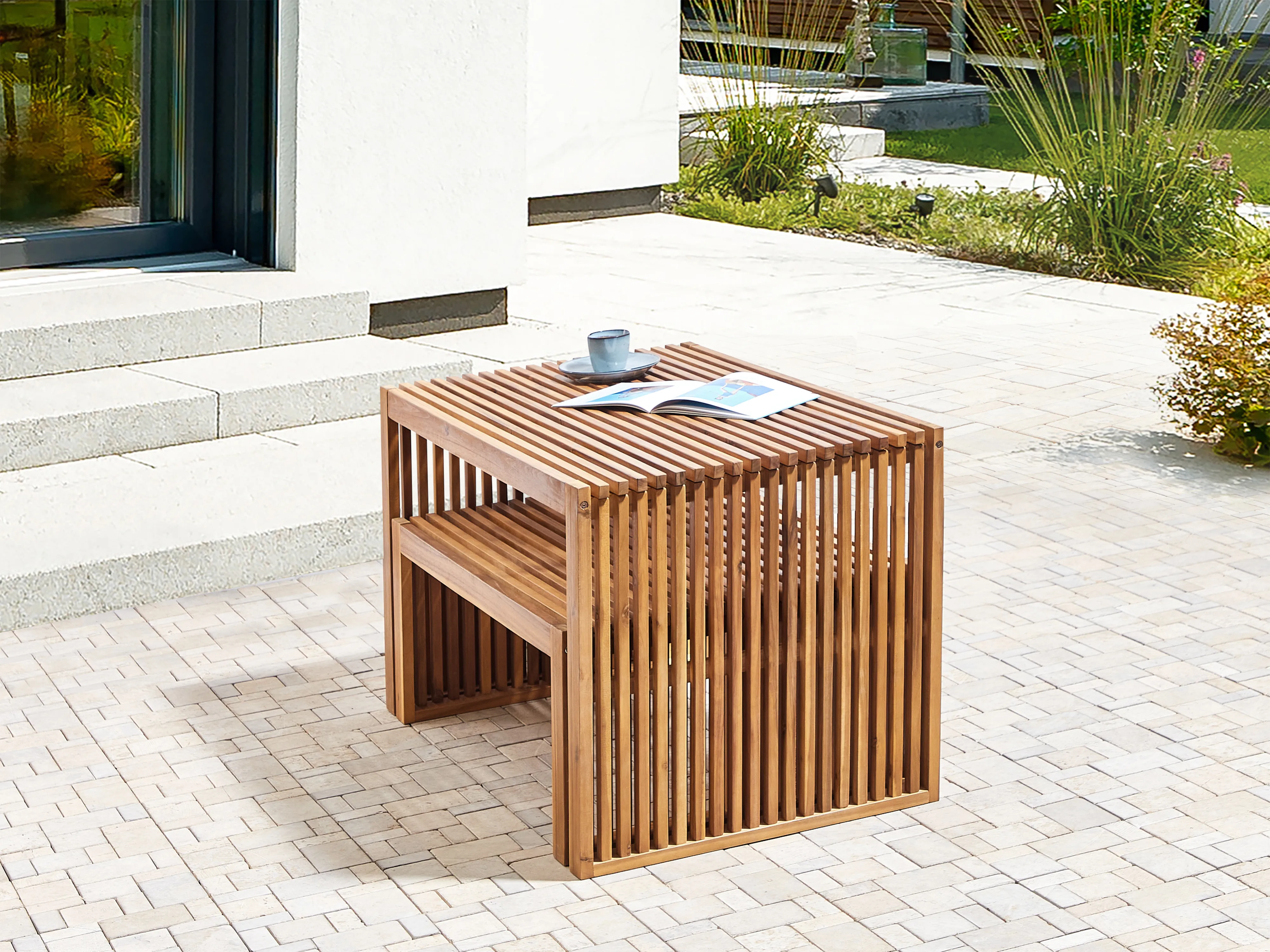Set van 2 tuinbanken SULZANO 150 cm Acaciahout Bruin