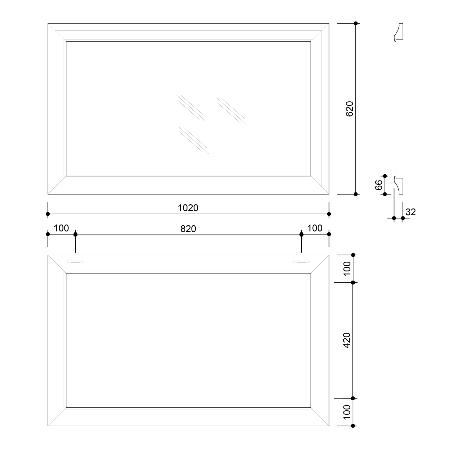 Sapho Ambiente spiegel 62x102cm brons