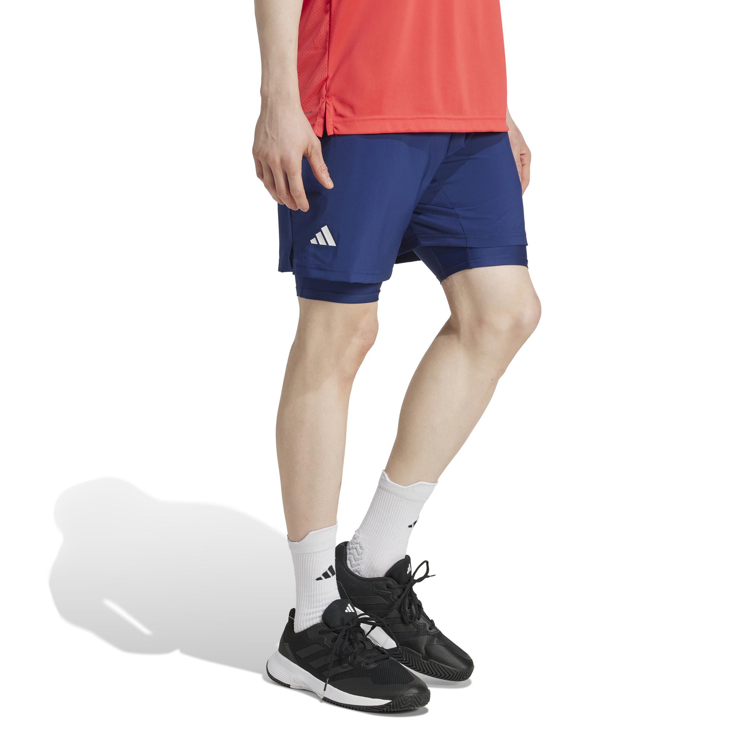adidas Club 2in1 7in Shorts Hommes - Bleu Foncé