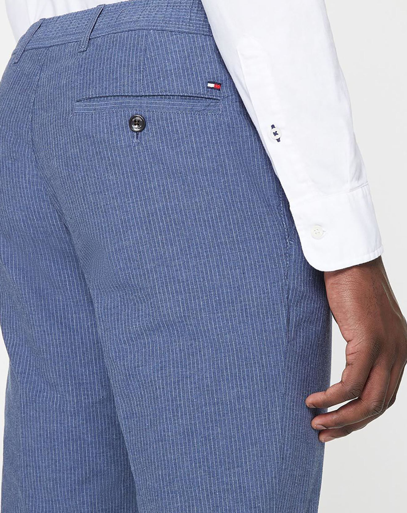 Tommy Hilfiger Pantalon regular fit denton active pinstripe bleu moyen