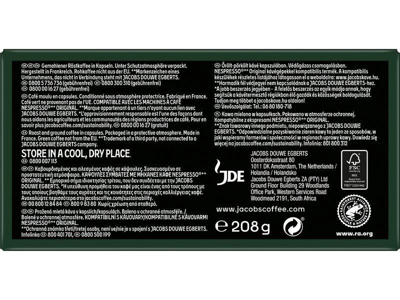 Jacobs Kaffeekapseln Espresso 12 Ristretto 40 Stück Aluminium Kaffeekapseln für Nespresso Maschinen