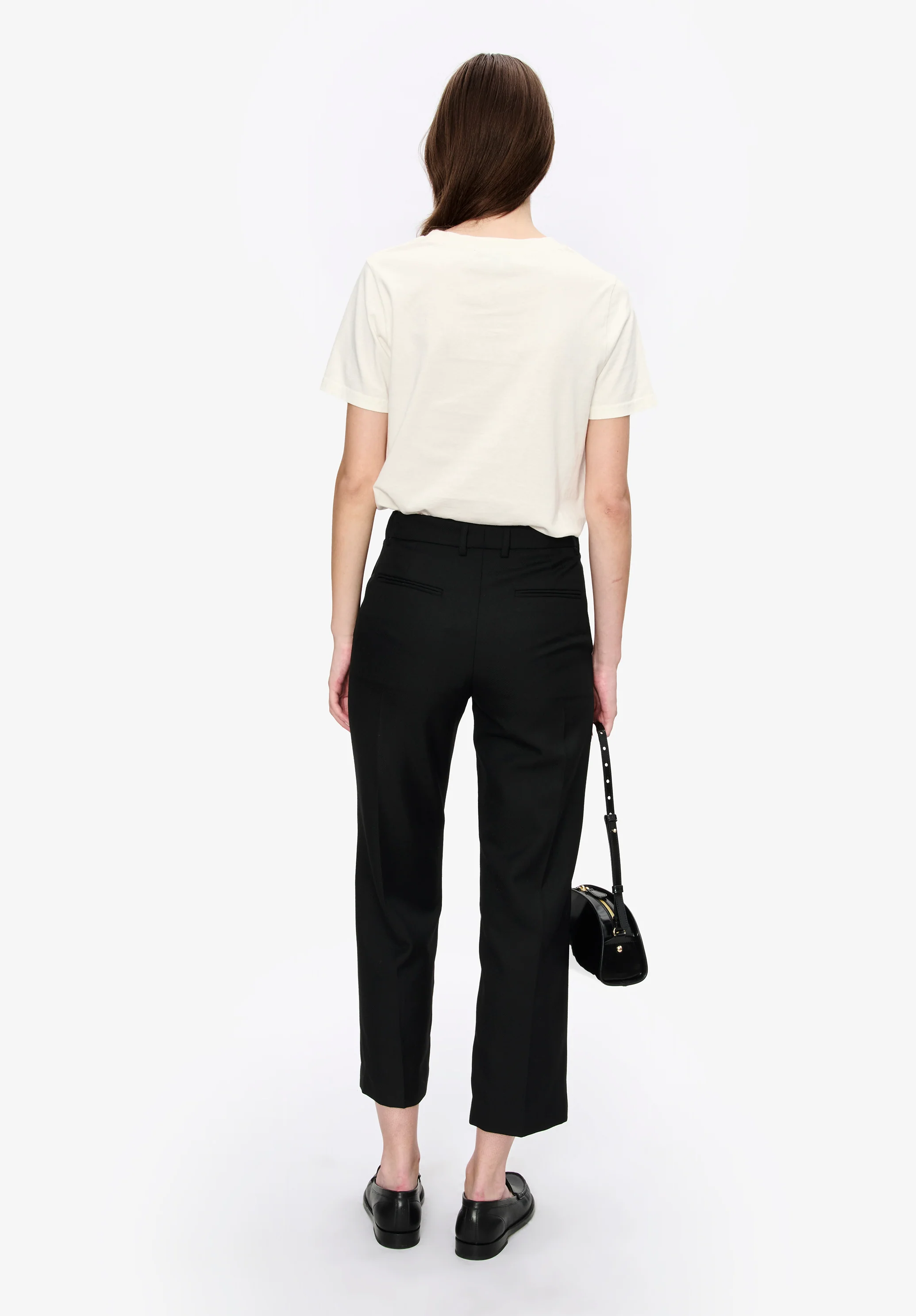 Pantalon droit à plis - Noir