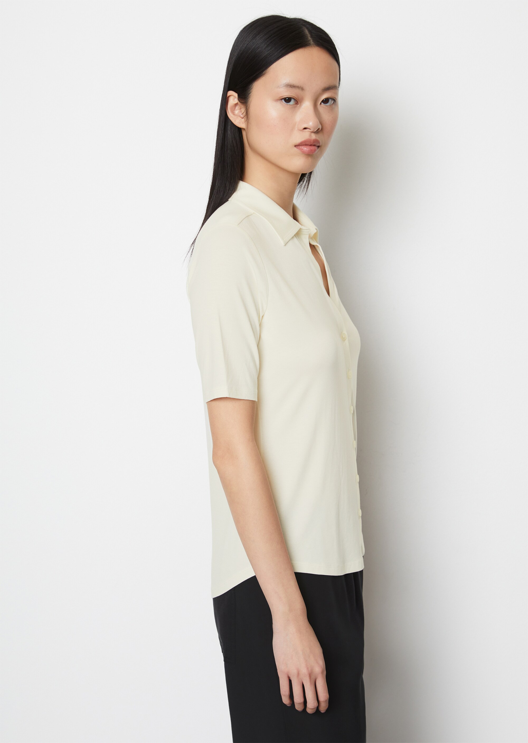 Kurzarm-Jerseybluse aus LENZING™ ECOVERO™