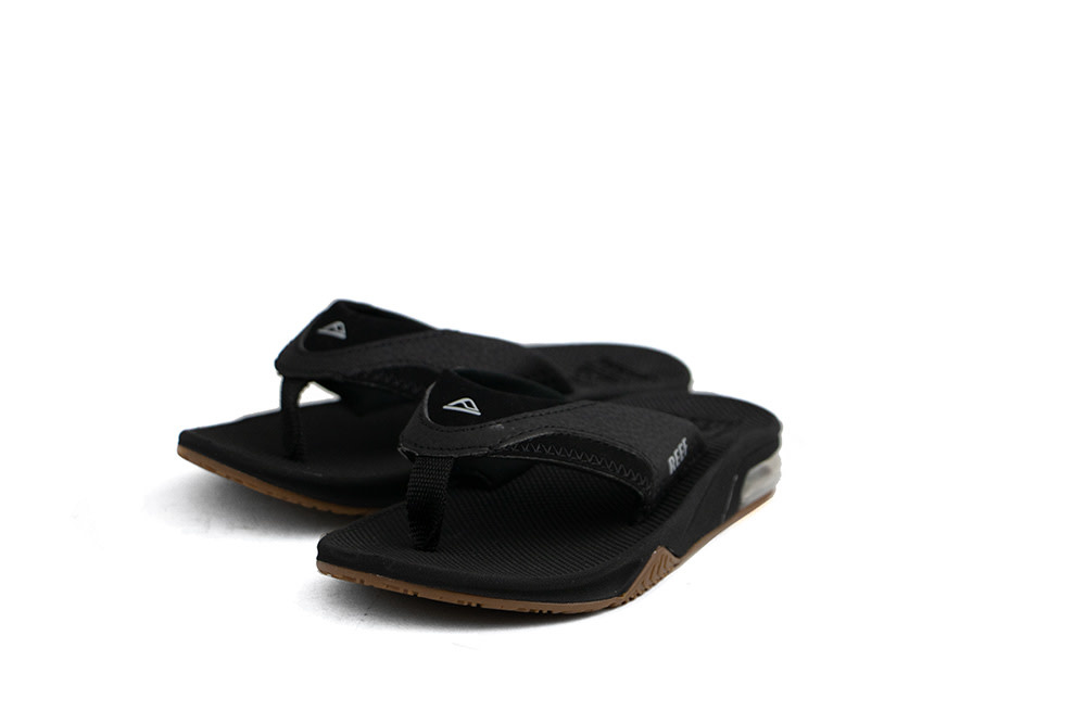 Reef Slippers Kids Fanning Black Silver