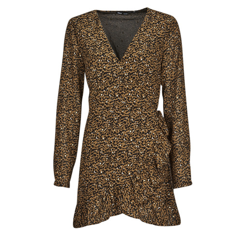 Only - ONLKACEY FR L/S WRAP DRESS PTM - Marron