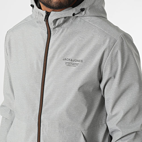 Veste Zippée Capuche Eseam Gris Chiné