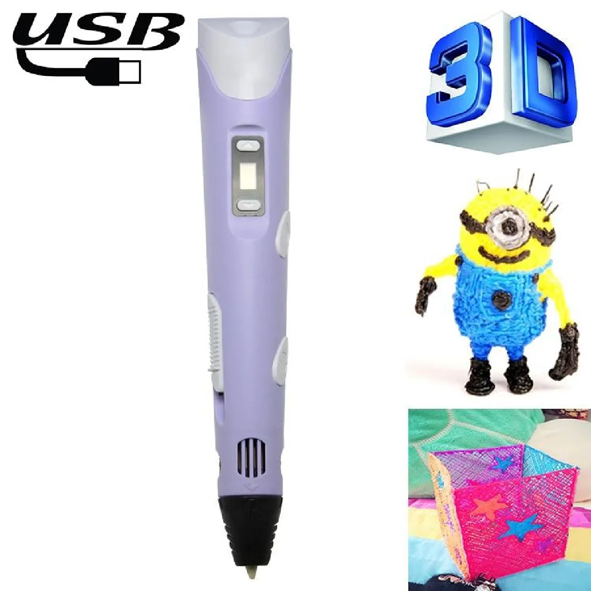 Yonis Imprimante 3D Stylo Magique - Bleu