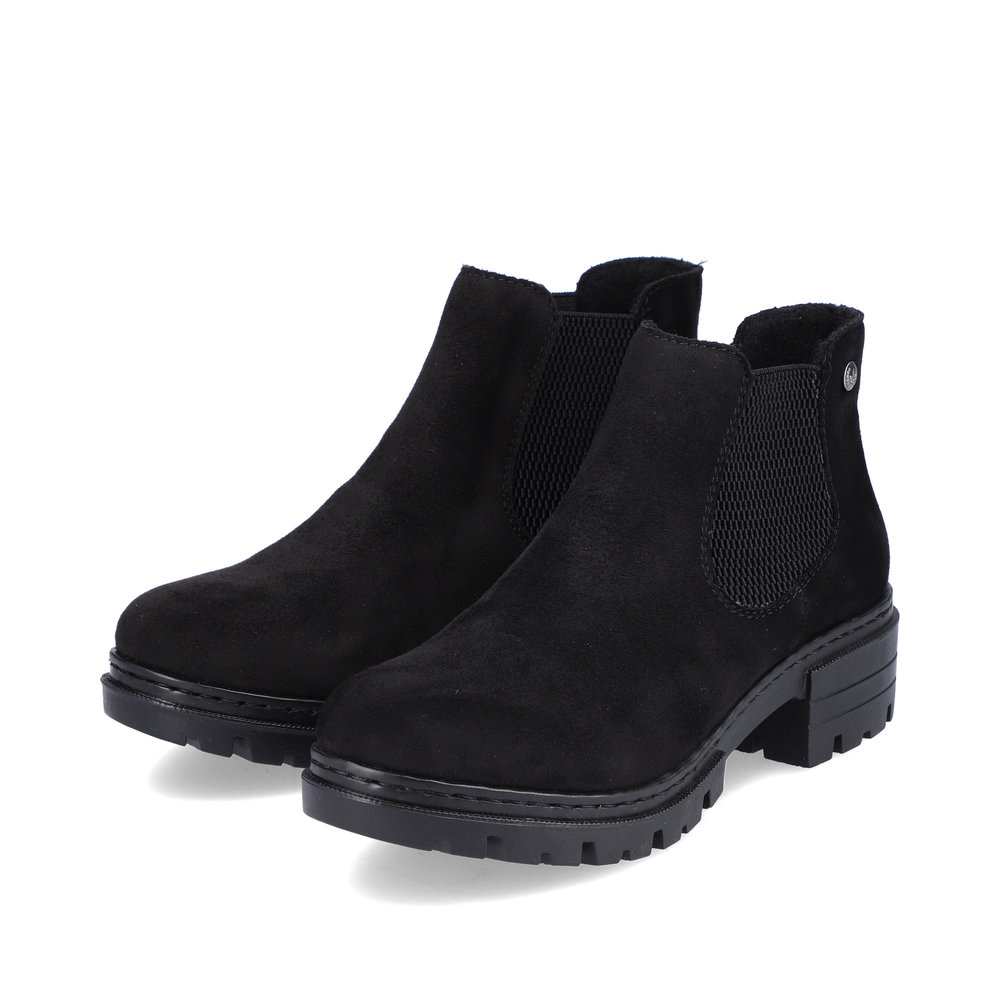 Rieker Damen-Stiefelette-Schlupfstiefel Schwarz
