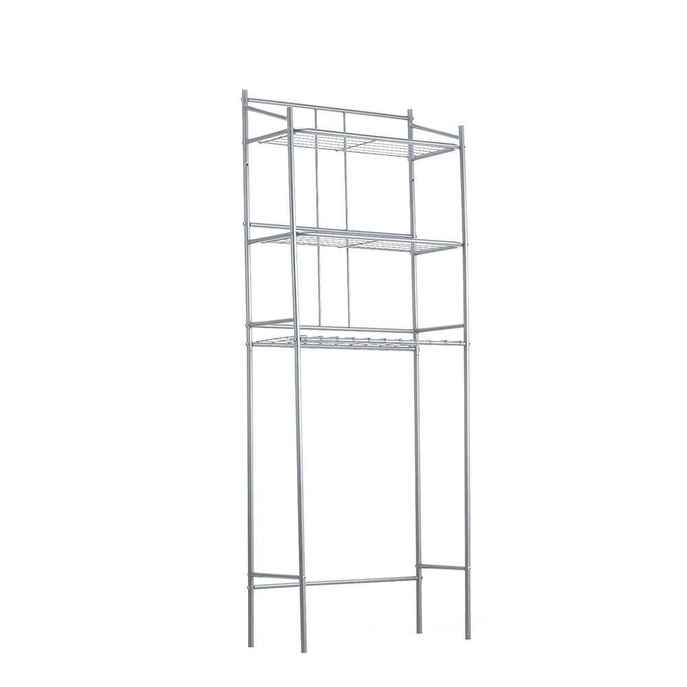 Étagère WC 3 niveaux acier gris 59,5x26,5xH170cm