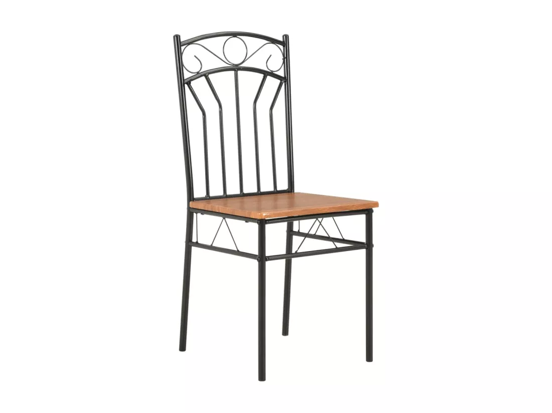 Ensemble de salle à manger 7 pcs MDF et acier Marron