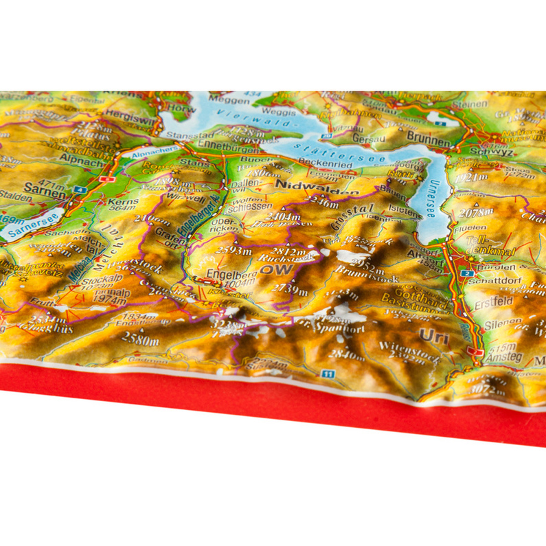 Georelief 3D Reliefpostkarte Zentralschweiz