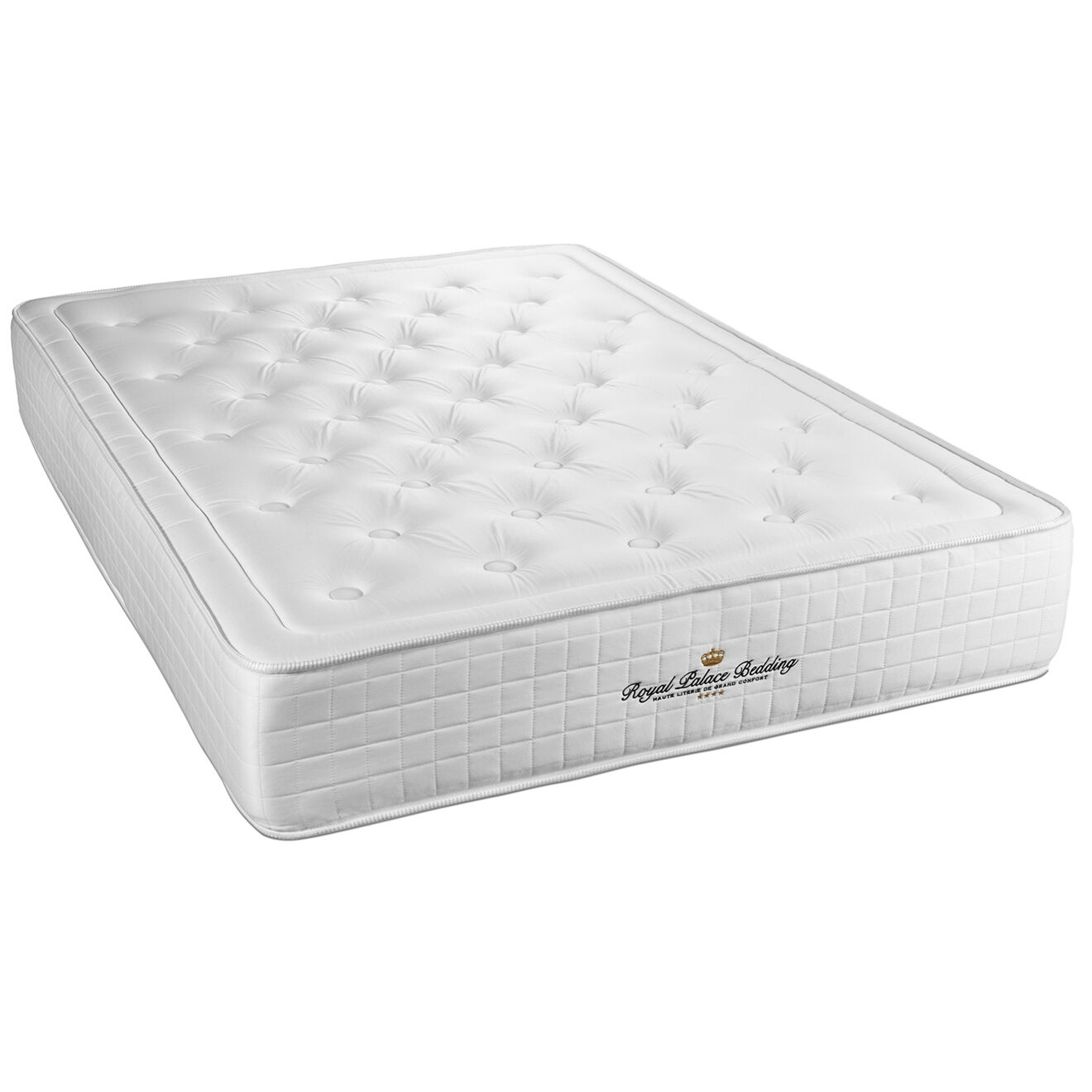 Royal Palace Bedding Ensemble matelas à mémoire de forme & sommier Buckingham blanc - 200x200 cm