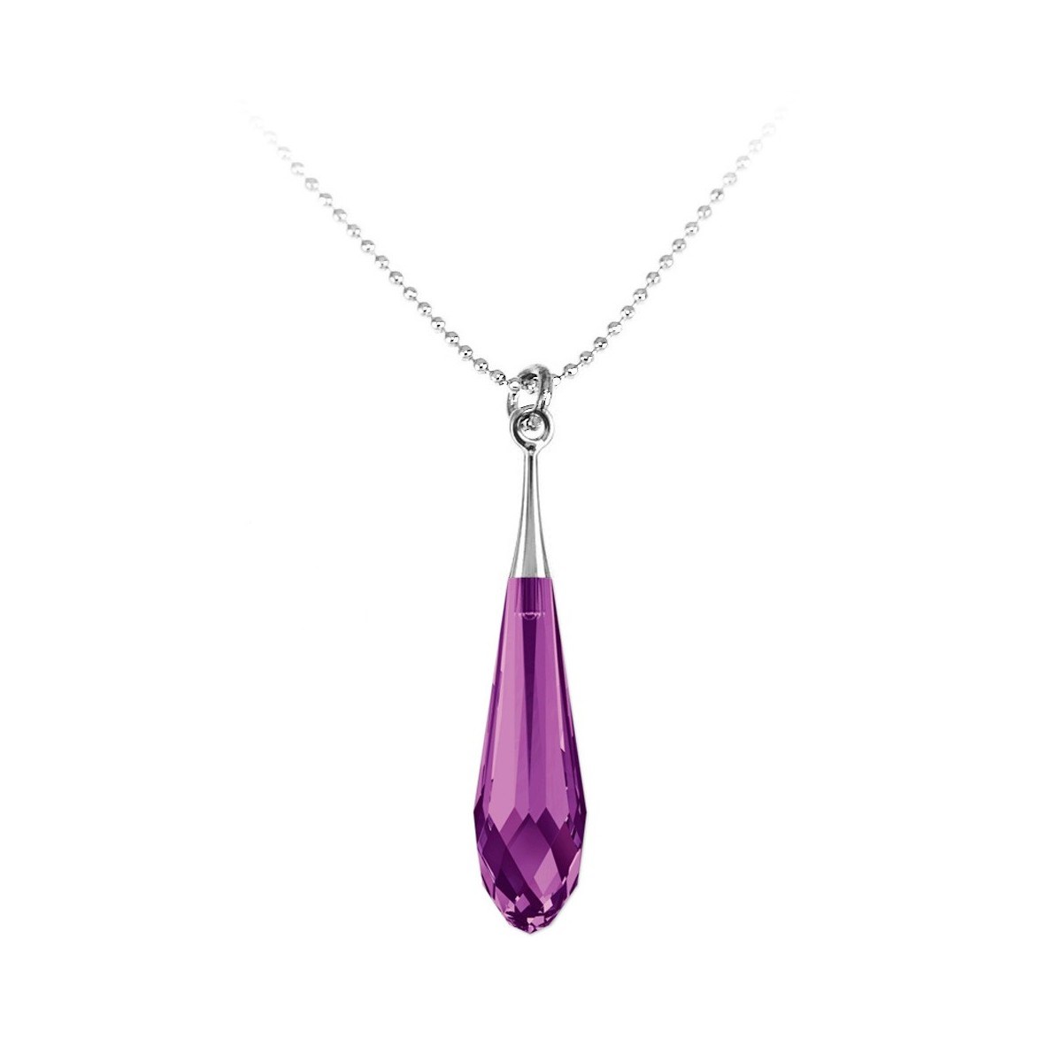 Collier goutte violette SC Crystal orné de Cristaux scintillants