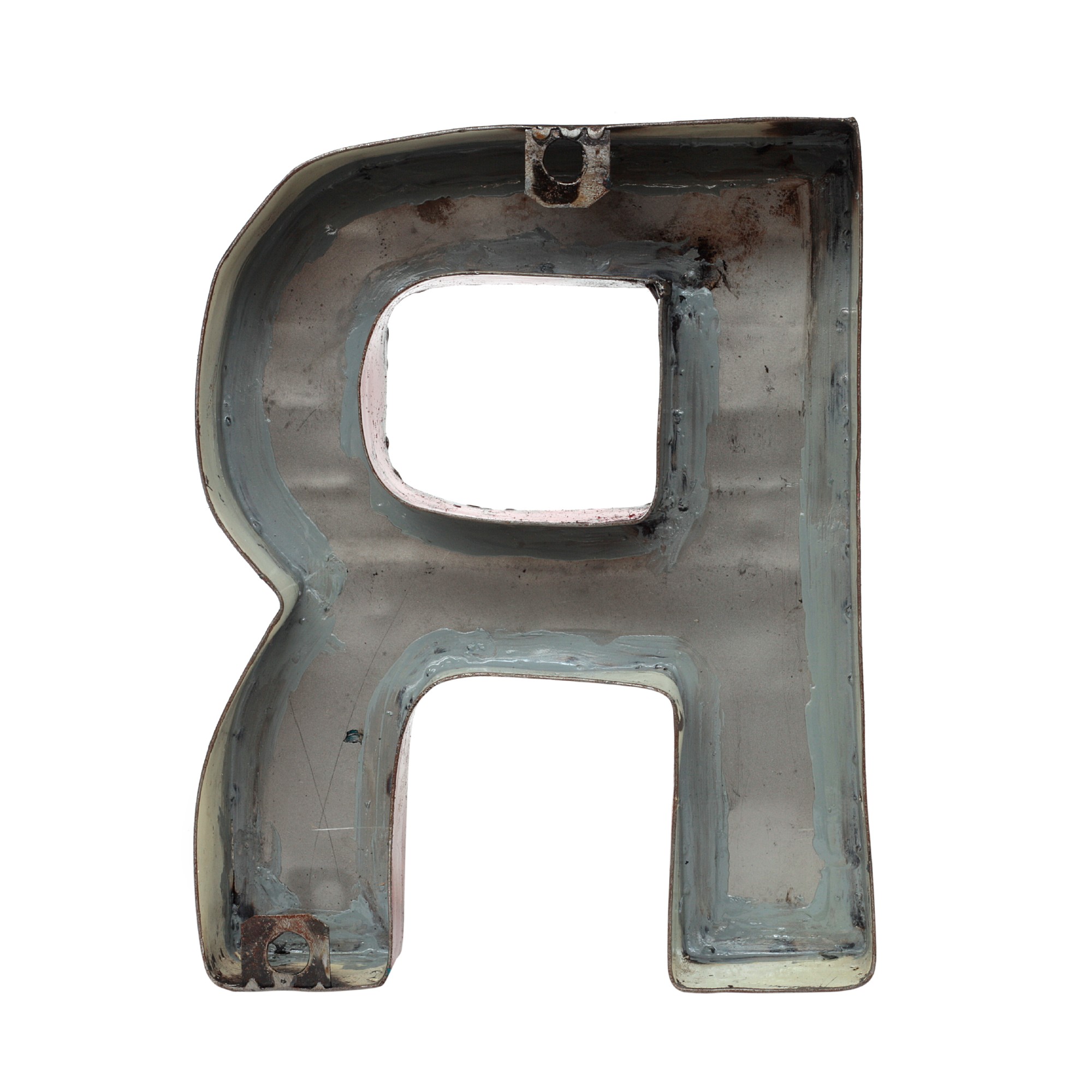 Metallbuchstabe 'R', multicolor, T 16 cm, B 20 cm, H 4 cm von fischer's lagerhaus
