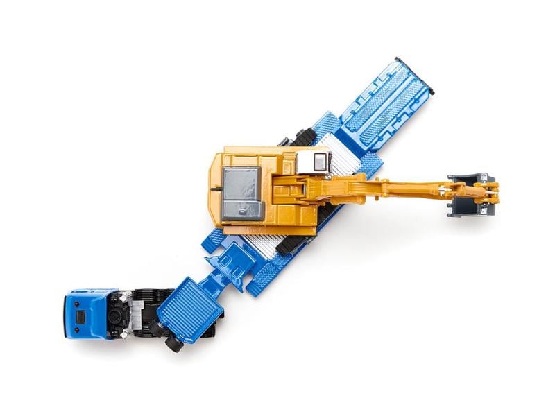Siku MAN TG-A Schwertransporter mit Liebherr Bagger 1:87 H0 MAN Lastwagen mit Tiefbettauflieger und Liebherr Löffelbagger
