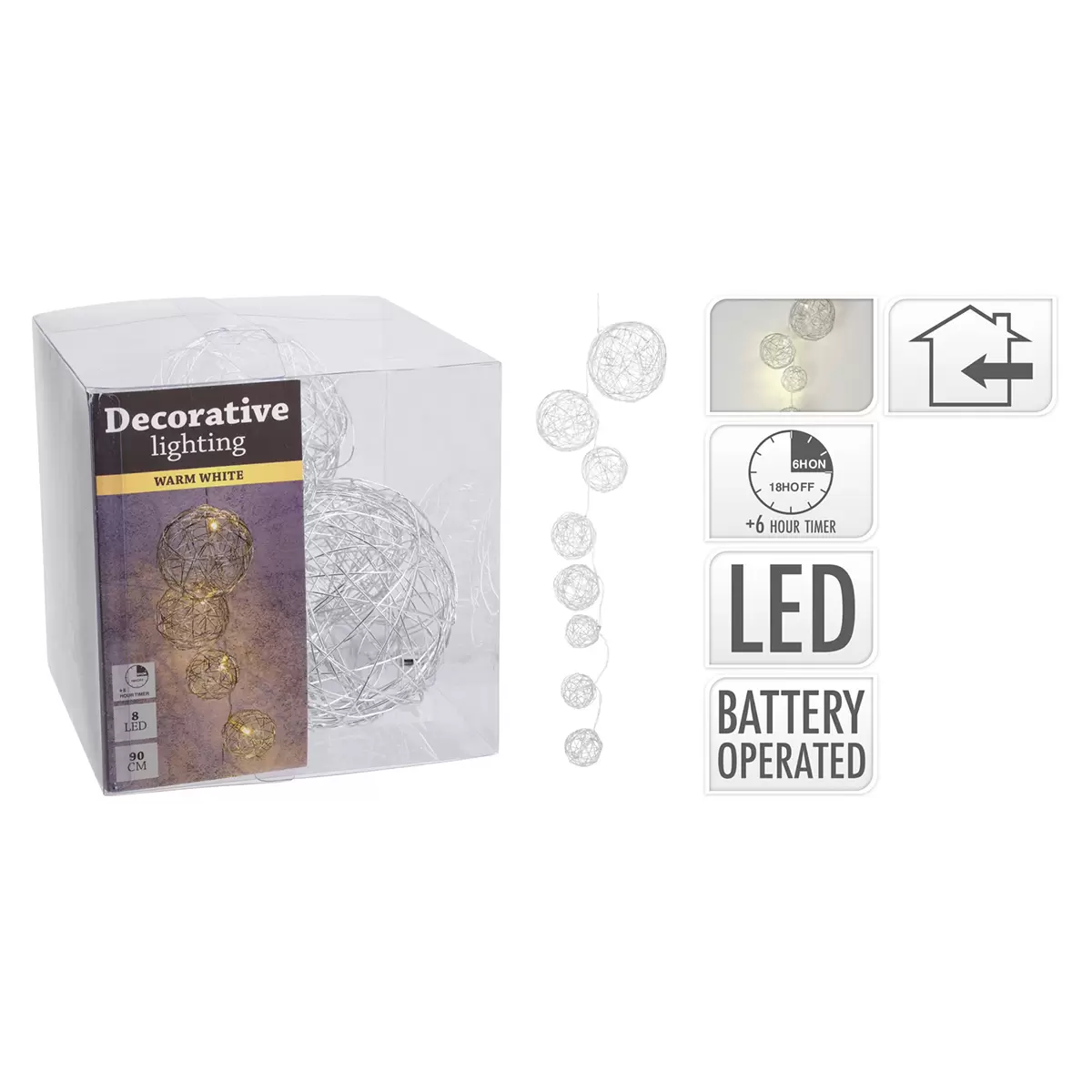 Lichterkette LED LED-Balls Silber
