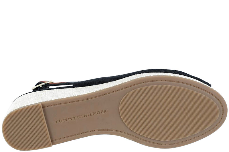 TOMMY HILFIGER - FLAG MID WEDGE ESPAD SLINGBACK BLACK