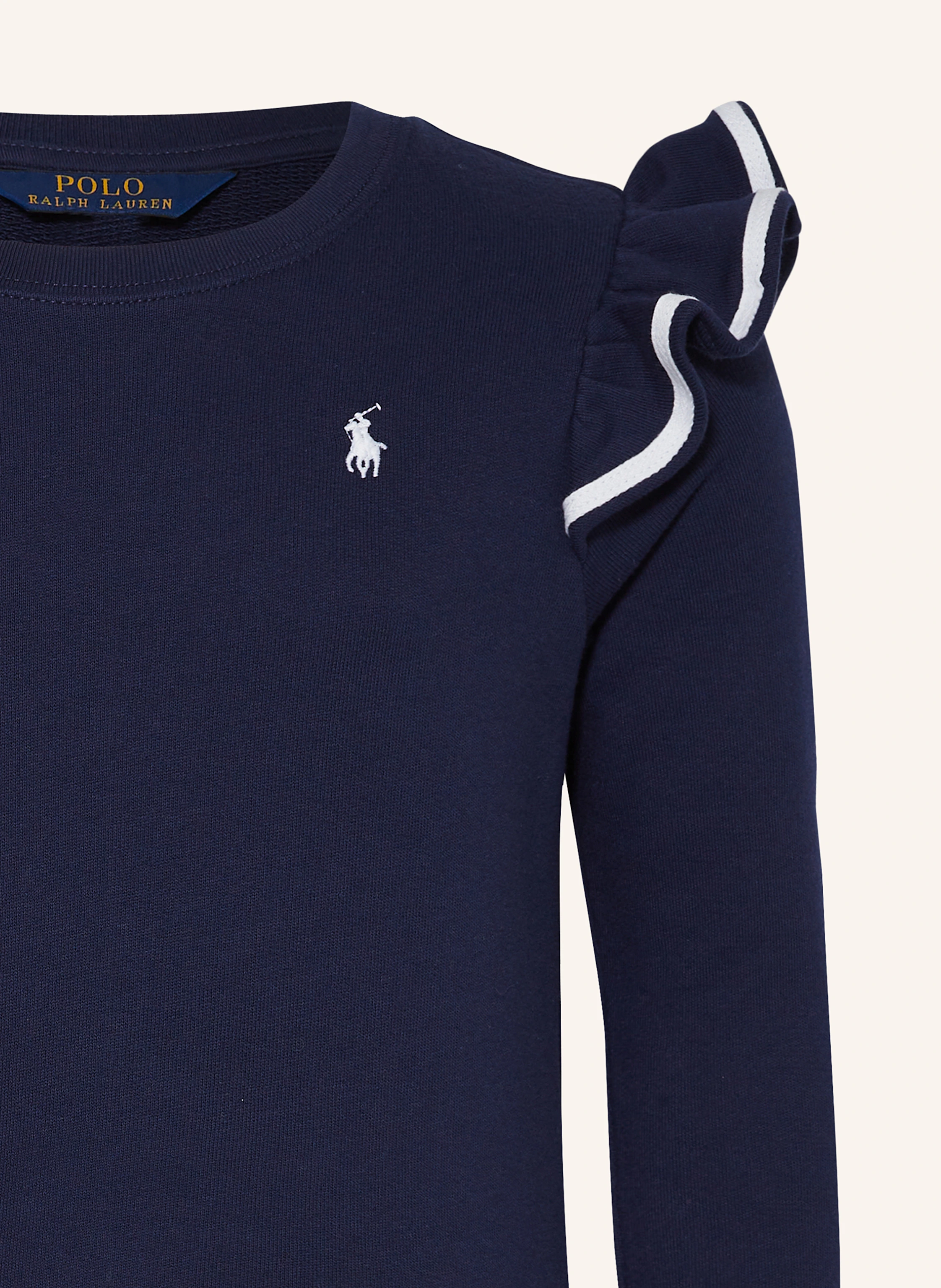 POLO RALPH LAUREN Kleid im Materialmix mit Rüschen