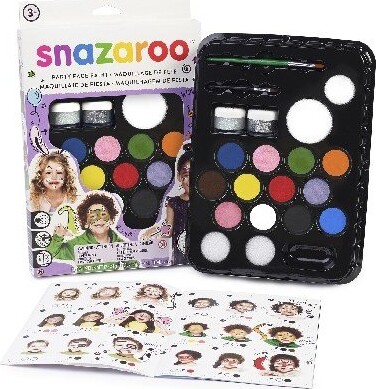 Snazaroo - Ansigtsmaling Sæt Med 20 Farver Og Idéhæfte