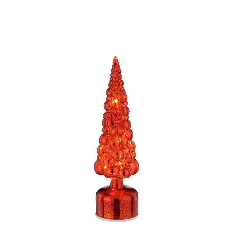 Mica Decorations Kerstboompje - Kerstdecoratie - Rood - 34x9.5 cm