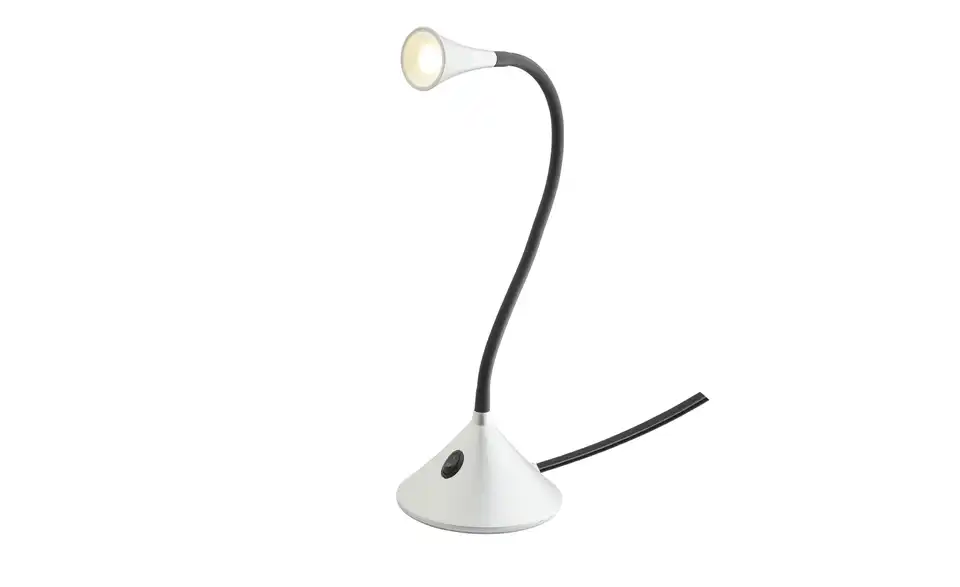LED Tischleuchte, 1-flammig silberfarben, lackiert