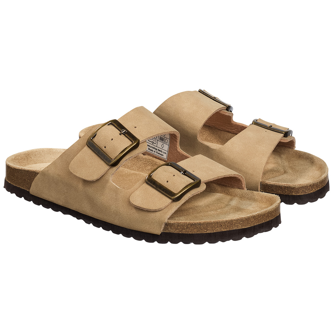Gina Benotti Damen Sandalen in Veloursleder-Optik hellbraun