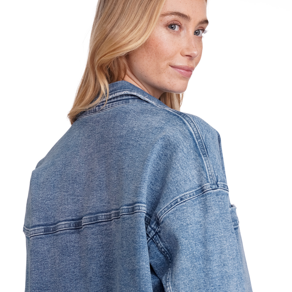 Jonas Nielsen Damen Jeanshemd mit Used-Waschung blau