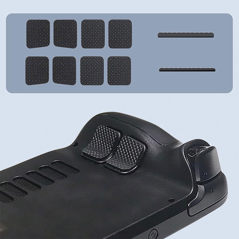 (13er Set) Joystick Thumbstick Anti-Rutsch Silikon Grip Kappen und 90° Grad Ladeadapter für Steam Deck / OLED - Schwarz