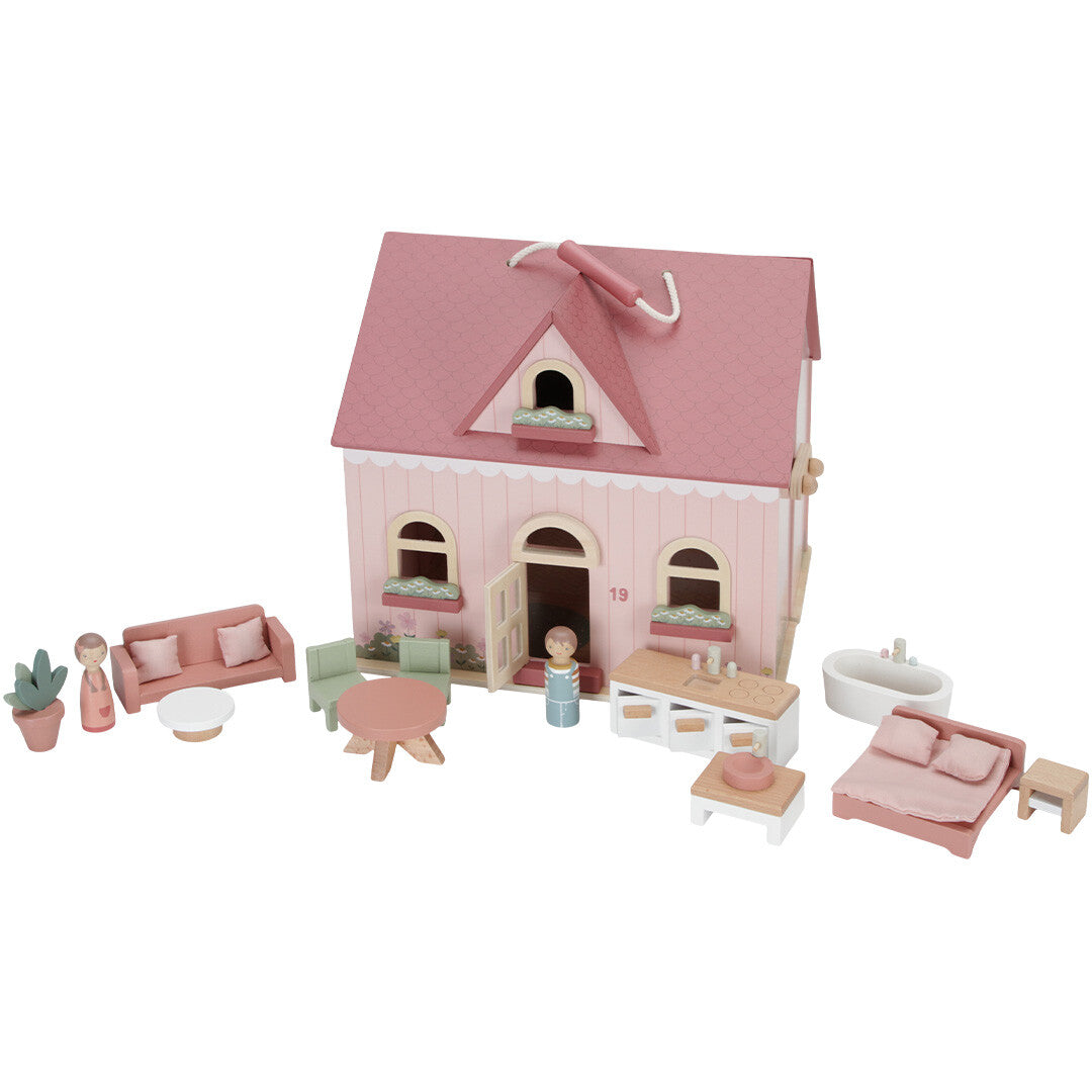 Little dutch draagbaar poppenhuis gemeubileerd