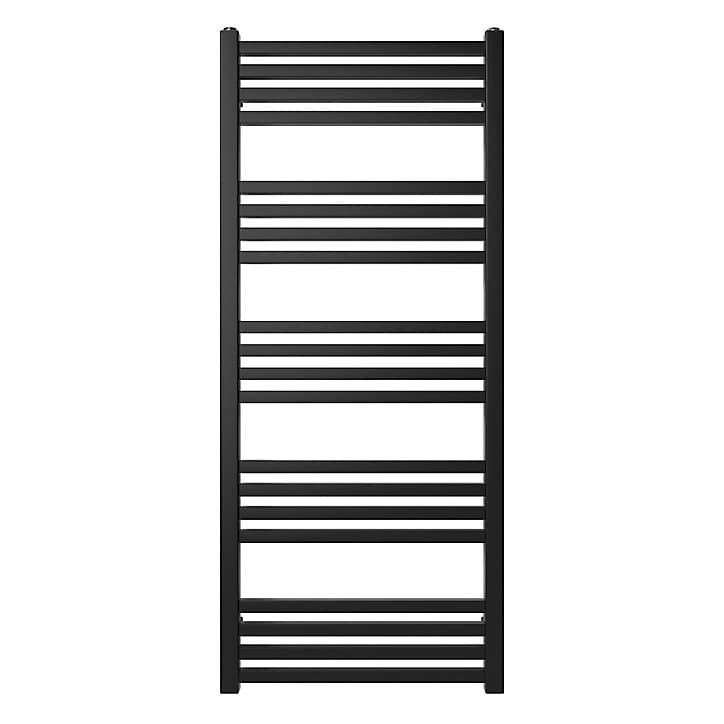 Sèche-serviettes eau chaude GoodHome Duala noir 20 barres - 438 W