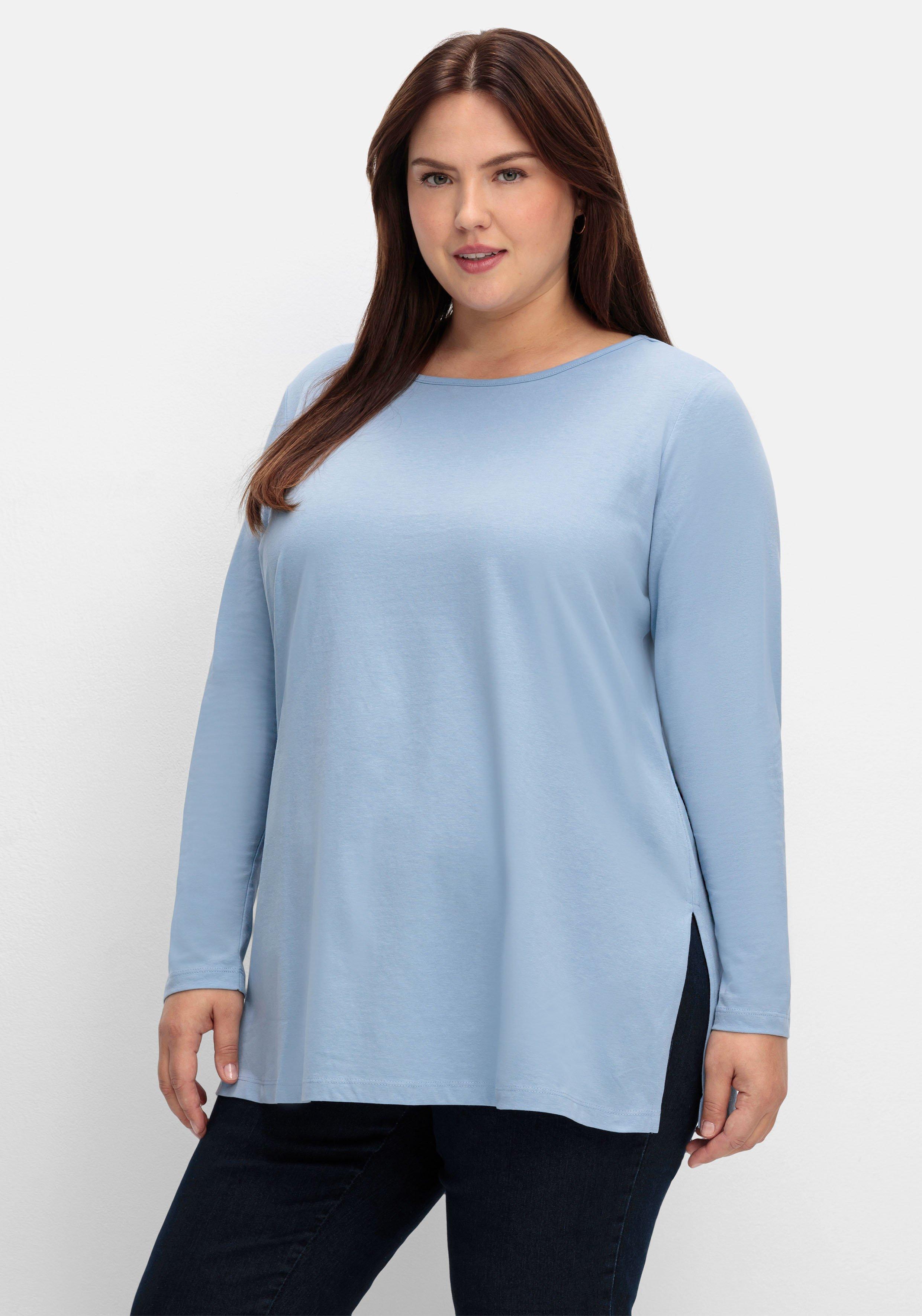 Longshirt mit hohen Seitenschlitzen
