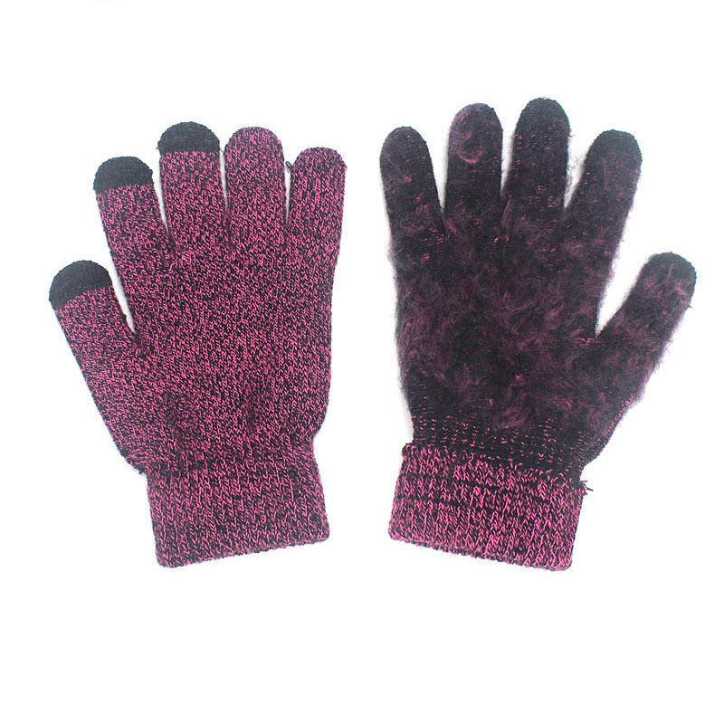 (3-tlg. Set) Unisex Winter Schlauch Schal / Mütze / Touchscreen Handschuhe (OneSize) - Dunkelgrau
