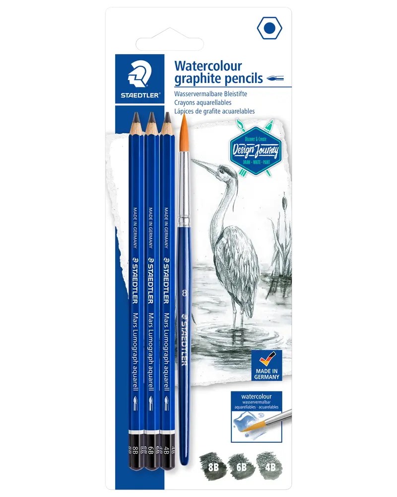 Staedtler Design Journey Akvarel graphite 4 dele