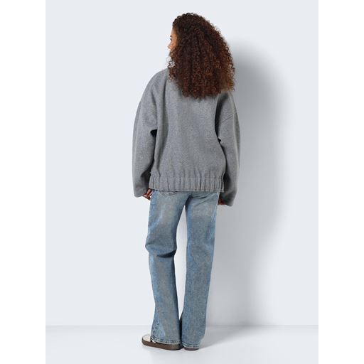 Noisy May Halston Bomber Jakke, Light Grey Melange, S