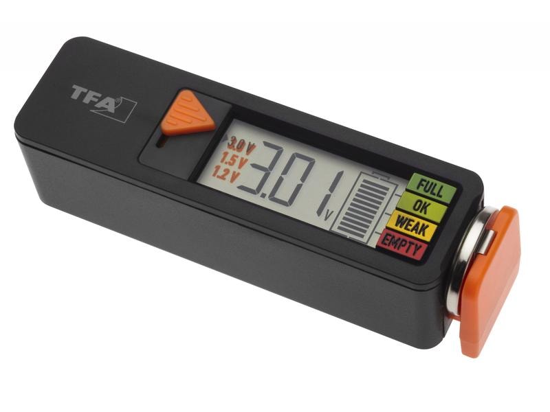 TFA Dostmann Batterietester BatteryCheck FE-TFA Prüfgerät für den Ladezustand von Batterien