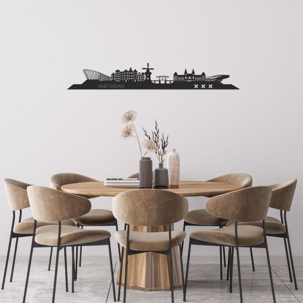 Casa Sentir Skyline Amsterdam Wanddecoratie - Small - Zwart