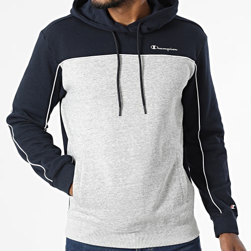 Sweat Capuche 217850 Gris Chiné Bleu Marine