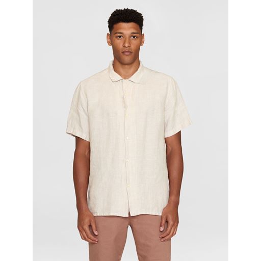 Knowledge Cotton Apparel Kortærmet Skjorte, Beige, M