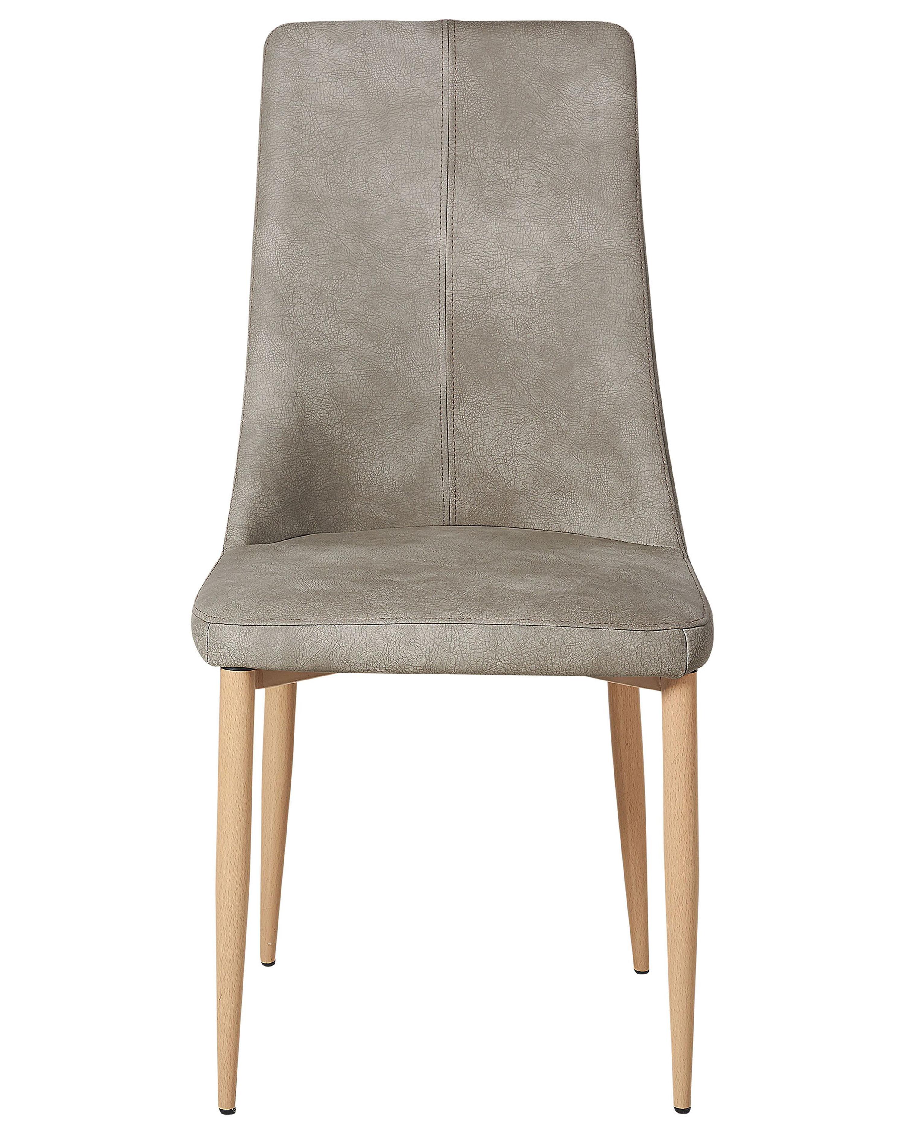 Set van 2 eetkamerstoelen CLAYTON Kunstleer Lichtgrijs
