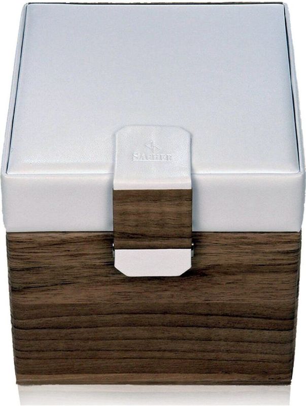 Sacher - Evita - Sieradendoos - Beige-Wit - Afsluitbaar - 18 x 16,5 x 16 cm