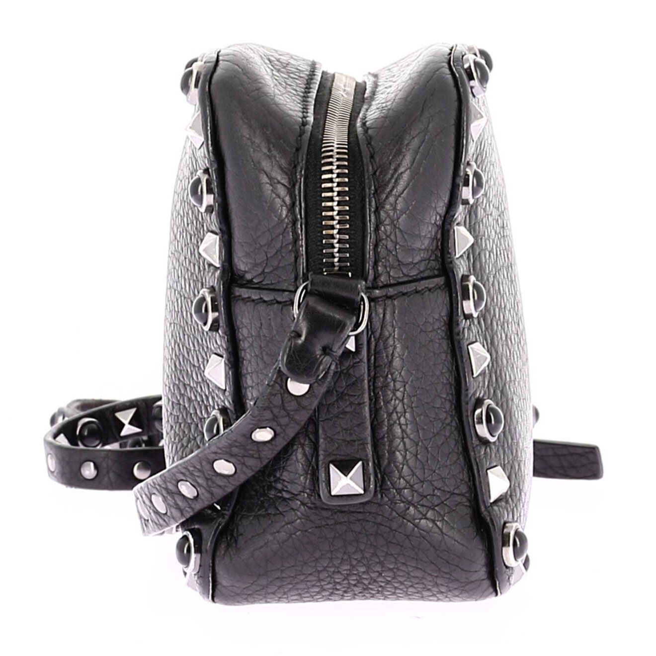 Valentino Sac bandoulière Rockstud en Cuir noir Etat: Très bon état - Longueur 18.5 cm
