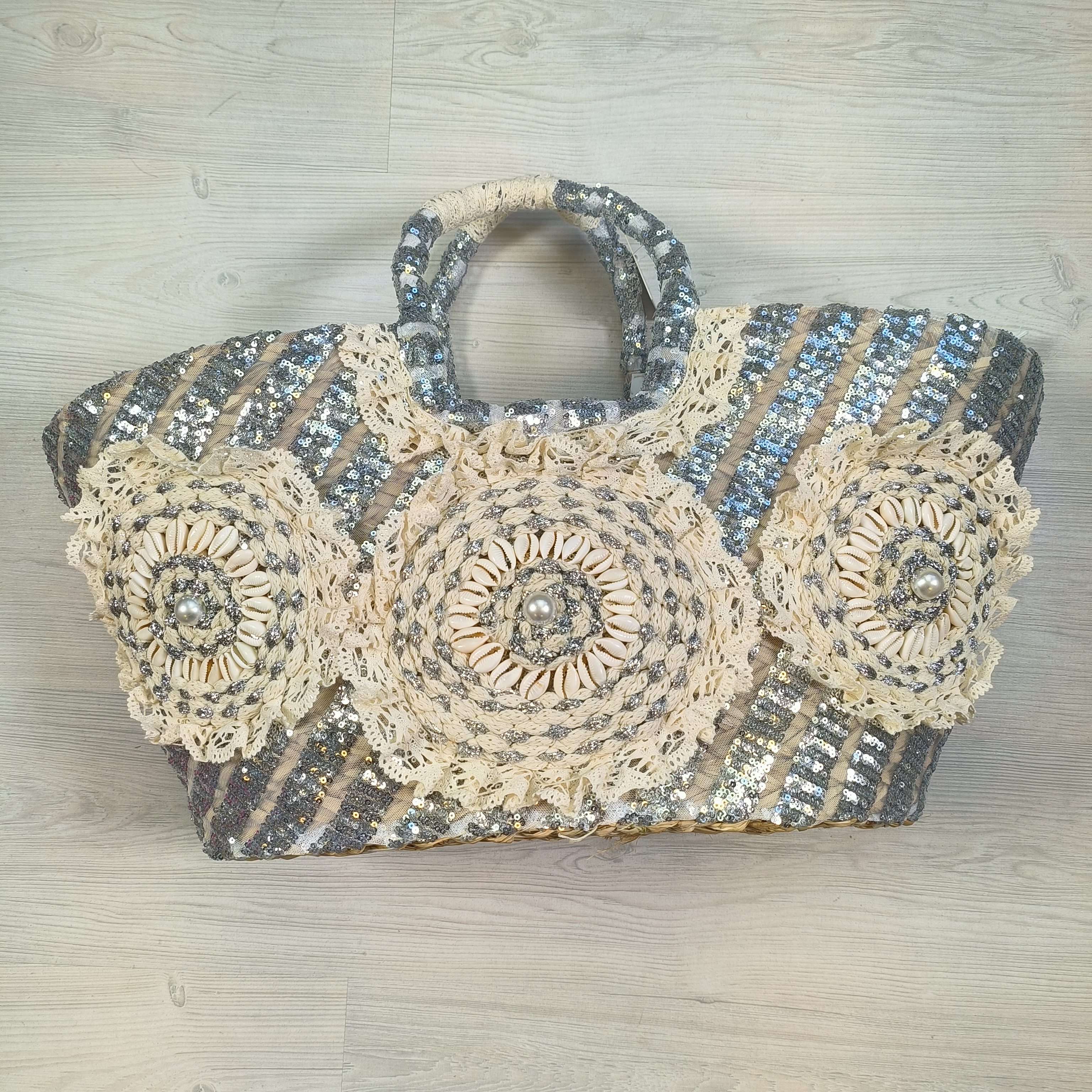 Take me to the beach bag - silver