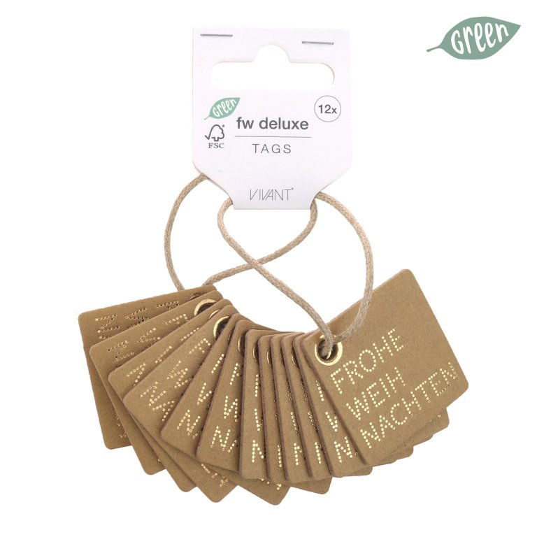 Geschenkanhänger Naturkarton Frohe Weihnachten