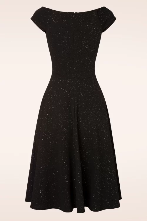 Vintage Chic for Topvintage Giorgia Glitter Swing Jurk in Zwart