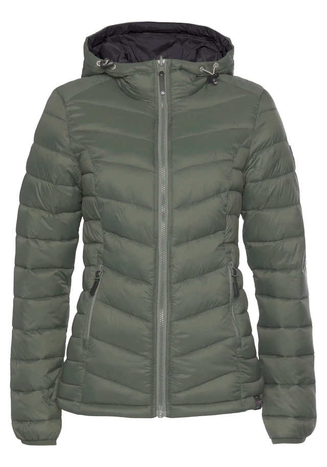 Polarino Steppjacke mit Kapuze Übergangsjacke für kühle Tage,  aus leichtem Webmaterial