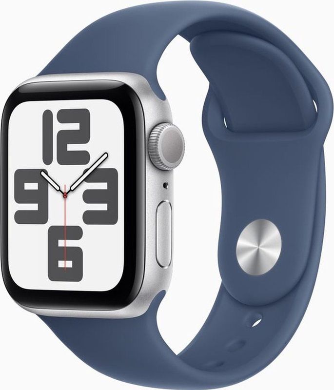 Apple Watch Se GPs 40mm Denim Sport Band M/l Smartwatch Silver Aluminium