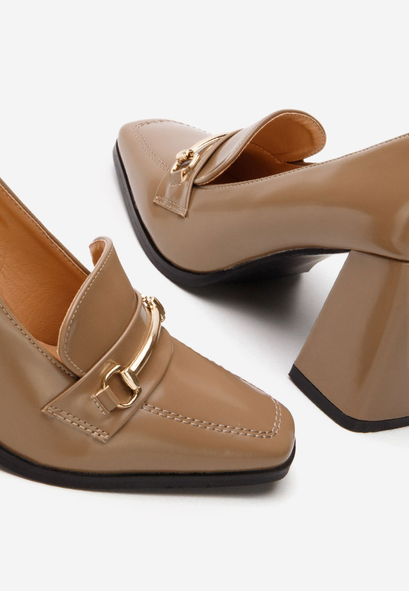 Mocassins à talon kaki Noriana