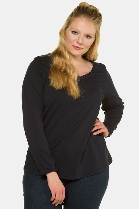 Basic Shirt, Knopfleiste, regular, Langarm