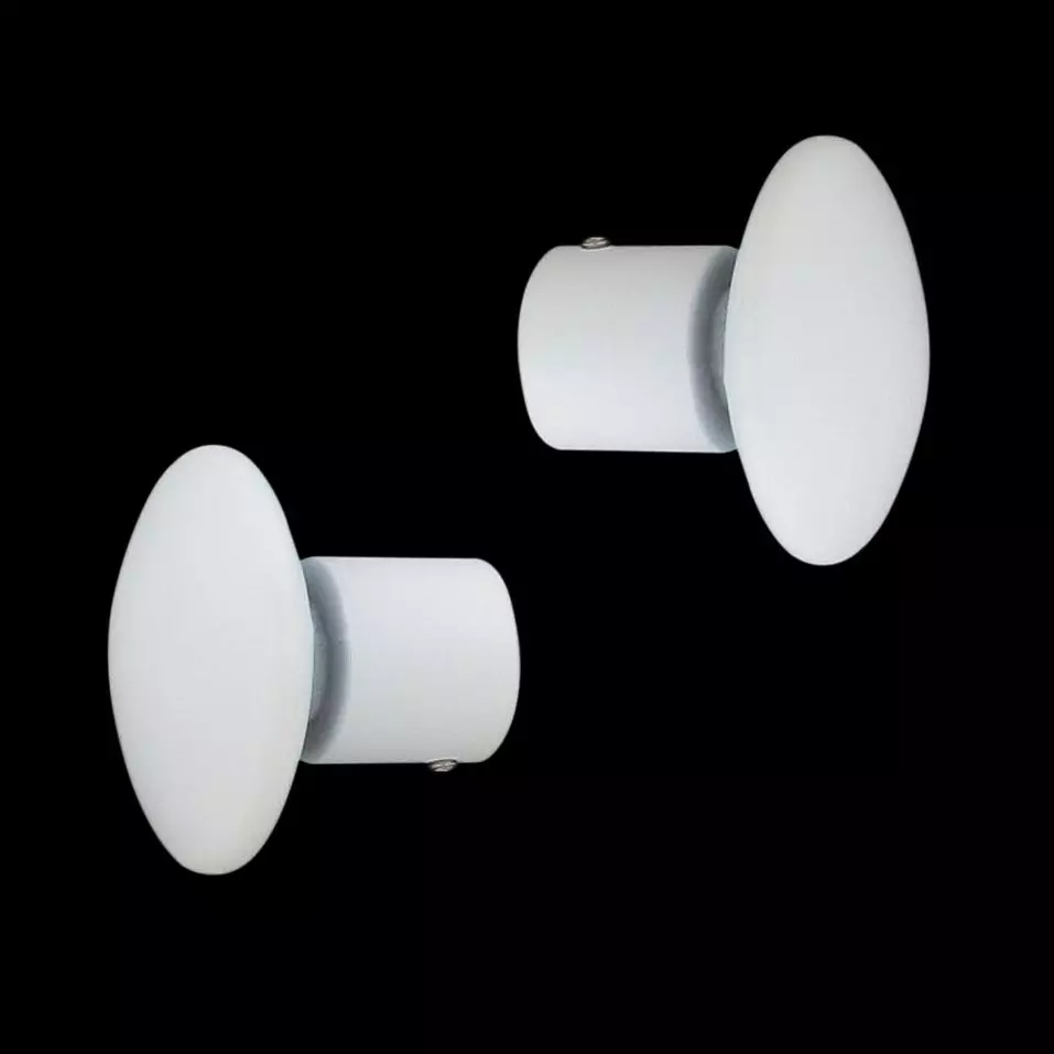 Lot de 2 embouts tringle (D20 mm) Jim Champignon Blanc mat