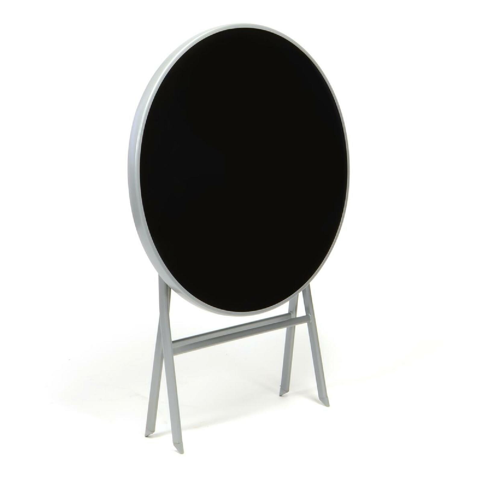 VCM Bistrotisch mit Glasplatte klappbar Terrassentisch Glastisch silber Ø 70cm Stahl